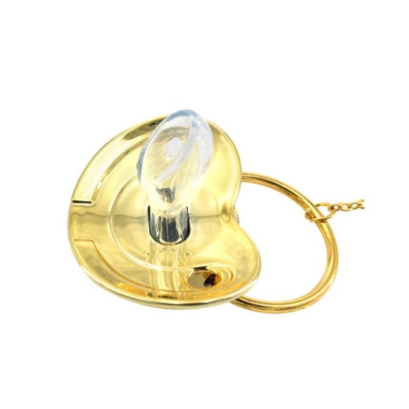 Gold  Pacifier and Pacifier Clip with Rhinestone - Picture 8 of 8